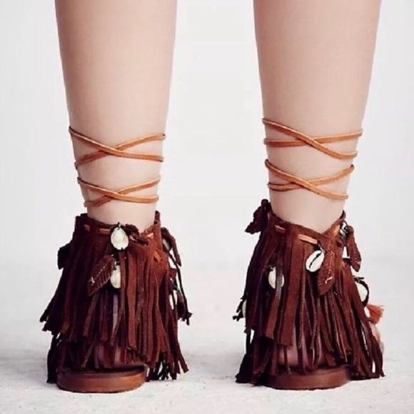 Free People Suede Lace Up Gladiators - Picture 3 of 3